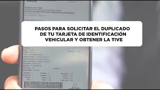 ABC Registral Duplicado de Tarjeta de Identificación Vehicular y obtención de la TIVE [upl. by Ailahtan731]