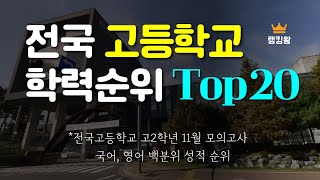 전국 고등학교 학력순위 Top20 [upl. by Lehar]