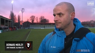 Salford City 10 Stalybridge Celtic  Bernard Morley postmatch interview [upl. by Nodmac]