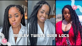 Marley Twists Over Locs  How to do Marley Twists Over Locs for Beginners [upl. by Gnouhp176]