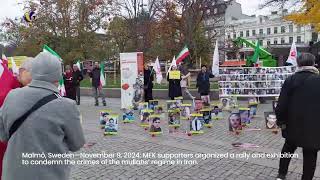 Malmö—November 9 2024 MEK supporters rally to condemn the crimes of the mullahs’ regime in Iran [upl. by Nollahs708]