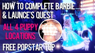 How To Complete Puppy Quest ALL 4 Puppy LOCATIONS for FREE Popstar Top Royale High New Years 2022 [upl. by Ynohtn]