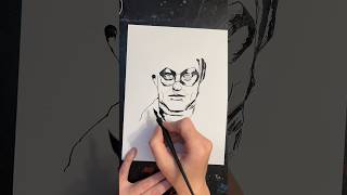 Timelapse Nite Owl I Ink Portrait Drawing  Watchmen Film Art [upl. by Inkster]