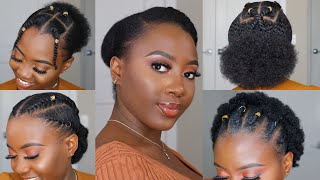 4C Hairstyles For Short Hair  Perfect for school amp work 👸🏿 [upl. by Yrelav]