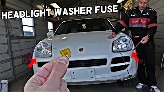 PORSCHE CAYENNE HEADLIGHT WASHER PUMP FUSE LOCATION REPLACEMENT HEADLAMP WASHER DOES NOT WORK [upl. by Toni]