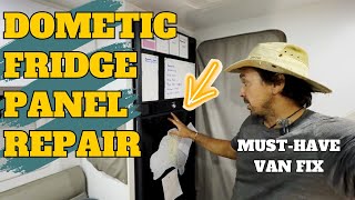 Dometic Caravan Fridge Panel Repair  Grab A Quick Fix With The Dad Tricks  Easy DIY [upl. by Vinay]