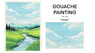 Gouache Painting Tutorial Step by Step  Could  HIMI Gouache [upl. by Jandy438]