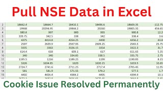 How to get NSE Live Data in excel with AutoRefresh  NIFTY50 Stocks  Cookie Permanently Resolved [upl. by Sevy]