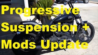 Progressive 444 Shocks  Progressive Fork Cartridge Kit  2015 HD Dyna Street Bob FXDB [upl. by Ydieh]