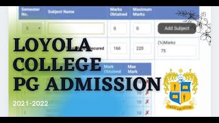 Loyola College PG Admission20212022Admission ProcessPart III marks uploadingLittY Rose [upl. by Eddra768]