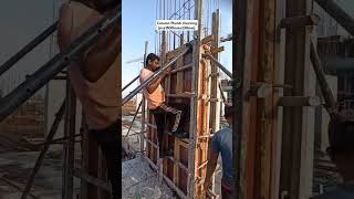 Column Plumb checking shortsvideo shorts construction building [upl. by Lindi]