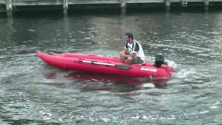 15 KaBoat with 26 HP Neptune Outboard Motor Not as fast as a Jet Ski but faster then rowing [upl. by Fiann]