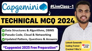 Capgemini Technical MCQ Questions amp Answers 2024  Capgemini Technical Assessment  Live Class1 [upl. by Enyedy]