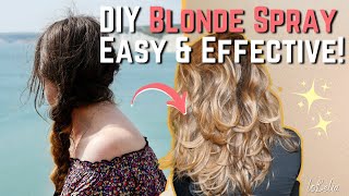 Hydrogen Peroxide Hair Lightening DIY Spray for Natural NoRoots Blonde 🌞 Easy Method [upl. by Inamik]