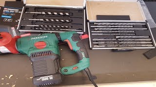 Parkside Auger AND Hammer Drill Bit Set PSBS 7 A1 And PGSB 12 A1 [upl. by Erdnassac]