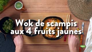 Wok de scampis aux 4 fruits jaunes [upl. by Elmo]