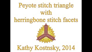 Peyote Stitch Triangle With Herringbone Facets [upl. by Gadmon]