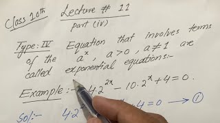 Lecture 11 partiv  Type  IV Solution of Equations reducible to quadratic form  Class 10 [upl. by Vokaay]