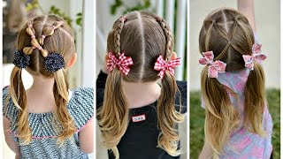 Three 5 Minute Pigtail Hairstyles [upl. by Armando]