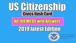 US Citizenship Naturalization Test 2019  Civics flash card  100 Questions and Answers Part 1 [upl. by Ole]