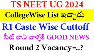 NEET UG 2024  TS Round 1 MBBS Cuttoff  Vision Update [upl. by Wolf53]