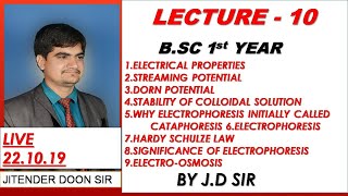 B SC 1ST YEAR COMPLETE STABILITY OF COLLOIDAL SOLUTION STREAMING DORN POTENTIAL HARDY SCHULZE LAW JD [upl. by Ymmak]