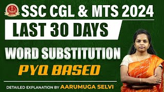 SSC CGL 2024  SSC MTS 2024  GENERAL ENGLISH  WORD SUBSTITUTION  AARUMUGA SELVI [upl. by Orgel]