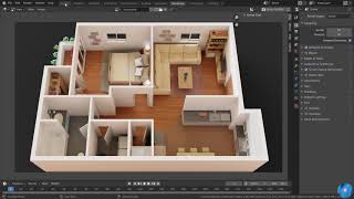 How to make 3d floor plan in Blender  Best method Modeling [upl. by Ianaj]