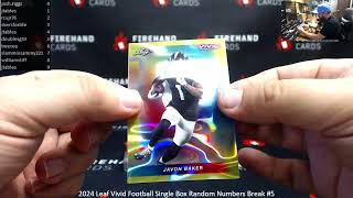 6292024 2024 Leaf Vivid Football Single Box Random Numbers Break 5 [upl. by Amsab]