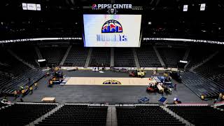 Ice Hockey Rink change into Basketball Court at Pepsi Center [upl. by Dnomaj]