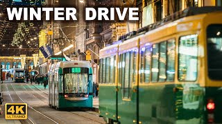 Winter Drive in Helsinki by Tram 7 🇫🇮 4K Drive in Finland [upl. by Ahsikahs]