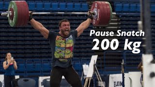 Dmitry Klokov  Pause Snatch  200 kg 440 lbs my PR [upl. by Aihseit]