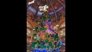 vitrines et sapin de Noël aux Galeries Lafayette 2018 PARIS [upl. by Arlana395]