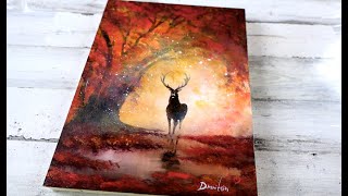 Autumn Landscape  Easy Painting For Beginners  Abstract Art  Acrylics [upl. by Castara]