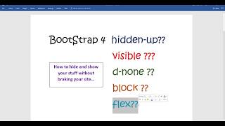 Bootstrap 4 Hide content in different ways [upl. by Egag]