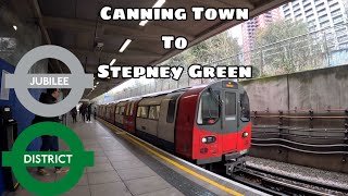 LONDON UNDERGROUND JOURNEY  Canning Town to Stepney Green [upl. by Ahsil]