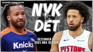 New York Knicks vs Detroit Pistons Full Game Highlights  Dec 7  2025 NBA Season [upl. by Infeld]