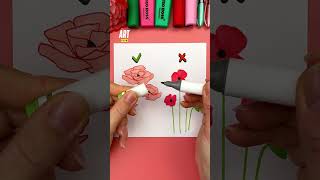 My onepoint method for successful flowers 😍 dodont easytutorial drawingtutorial poppyflower [upl. by Broddie522]