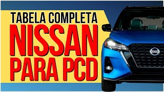 TABELA COMPLETA NISSAN PARA PCD AUTO CARROS PCD [upl. by Bohannon]