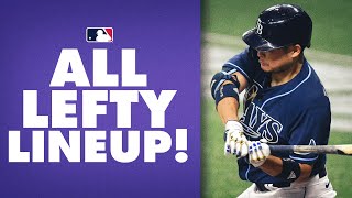 Rays use all lefthanded hitters in lineup and RAKE with it First EVER time in MLB history [upl. by Nickolas]