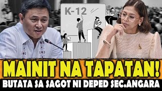 Mainit na TAPATAN DEPED Sec Angara BINUTATA si Quimbo sa usapin ng K12 [upl. by Acirrej]