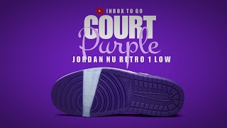 COURT PURPLE 2023 Jordan NU Retro 1 Low DETAILED LOOK  PRICE [upl. by Alakam844]