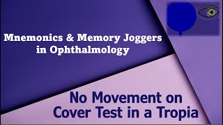 No Movement on Cover Test in a Tropia  Mnemonics amp Memory Joggers in Ophthalmology [upl. by Eenal]