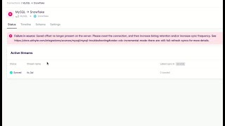 How to fix airbyte  Failure in source Saved offset no longer present on the server [upl. by Vasily424]