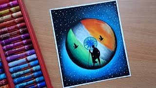 Republic Day Drawing with Oil Pastel step by step  Independence Day Drawing [upl. by Eelyab990]