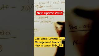 Coal India Limited CIL Management Trainee New Vacancy 2024 Coal India Management Recruitment 2024 [upl. by Billi]