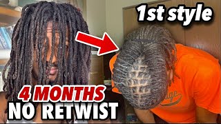 Going 4 MONTHS without a retwist Crazy Dreadlocks Transformation [upl. by Nonarb]