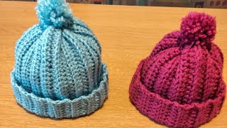 cappellino neonato alluncinettohat crochet baby [upl. by Deckert664]