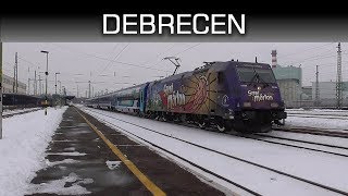 Vonatok Debrecen állomáson télen  Trains in Debrecen station [upl. by Eusoj]