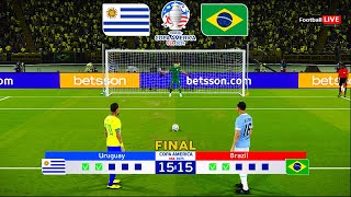 Uruguai x Brasil  Pênaltis  Final Copa América 2024 USA  Neymar x Nuñez  eFootball PES [upl. by Hooke]